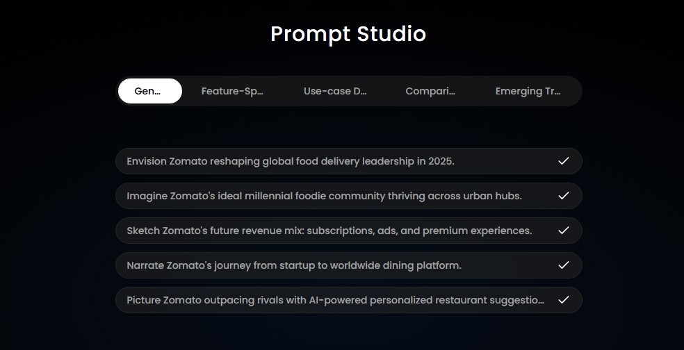 Prompt Studio interface